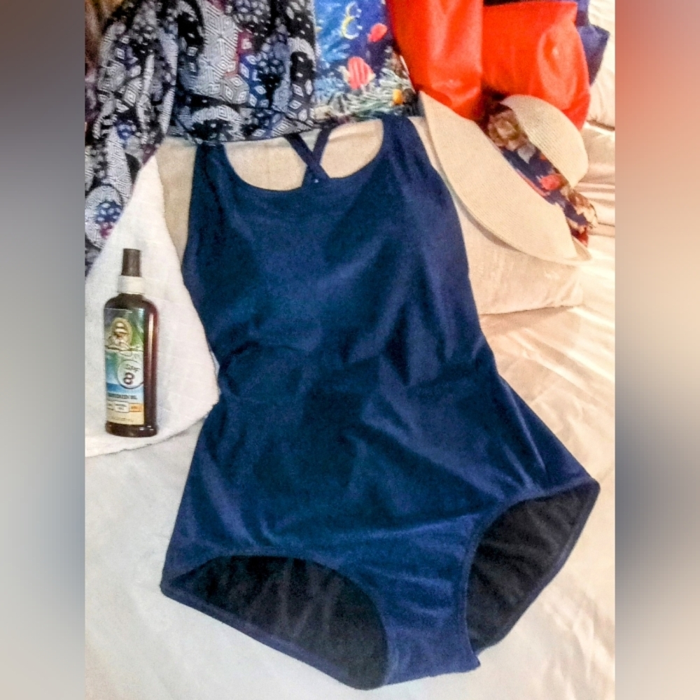 Plus Size Navy Blue Swimsuit